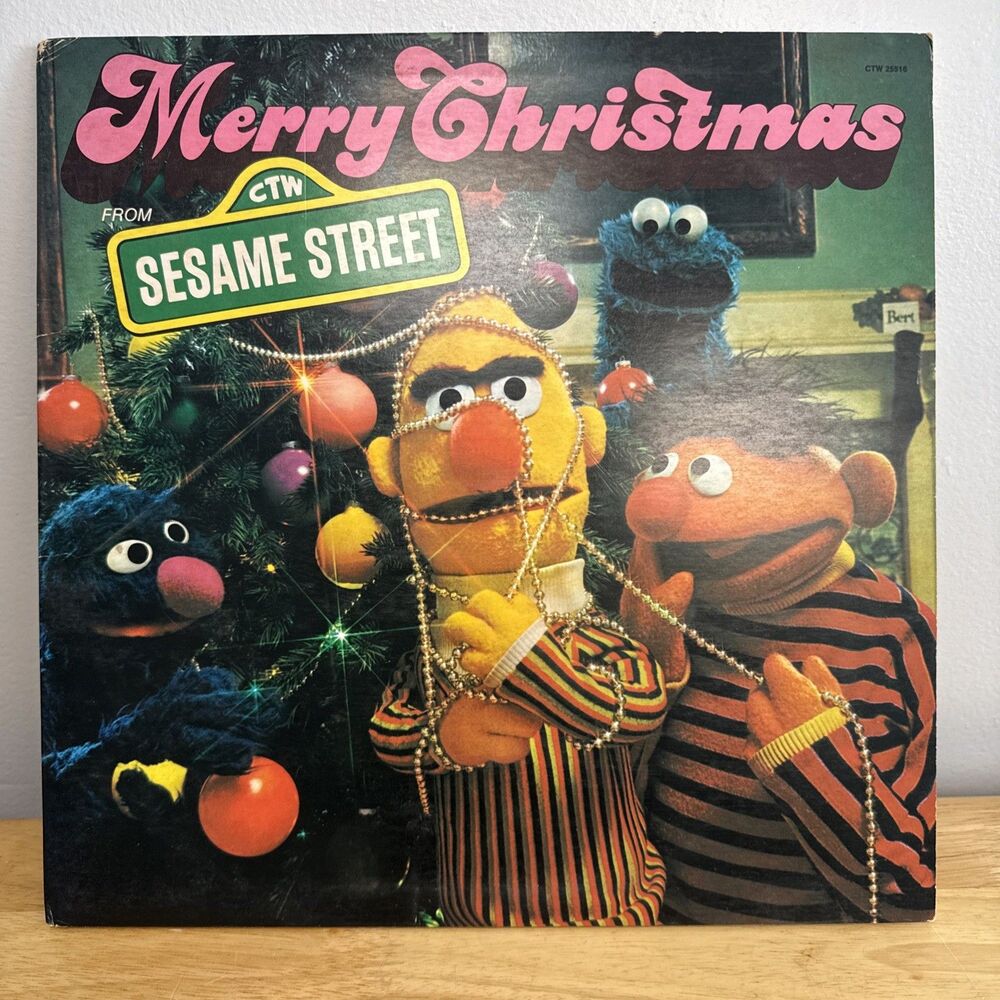 Merry Christmas From Sesame Street LP 1975 Pressing Gatefold  VG+